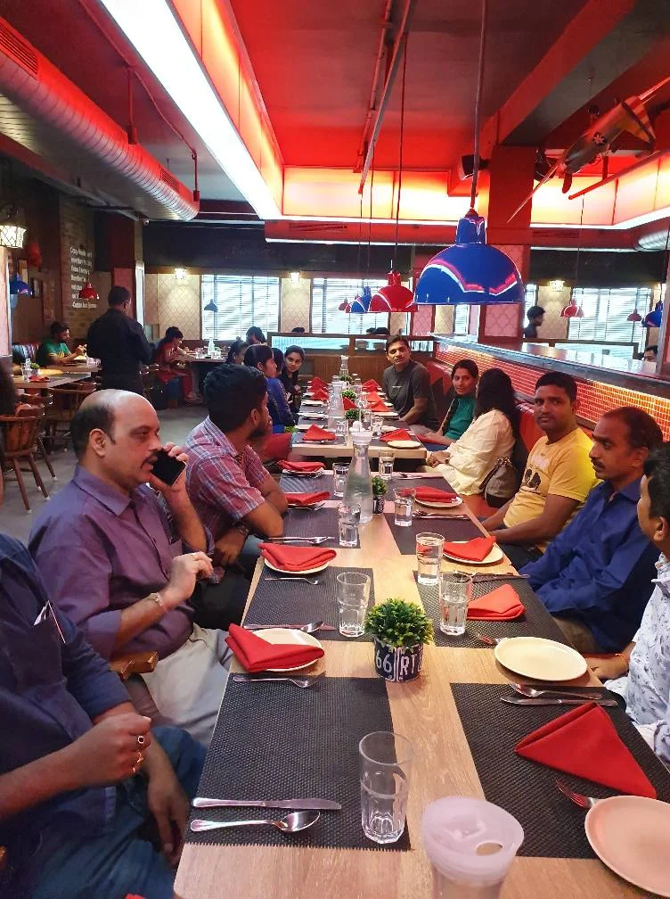 PSC team sharing a meal