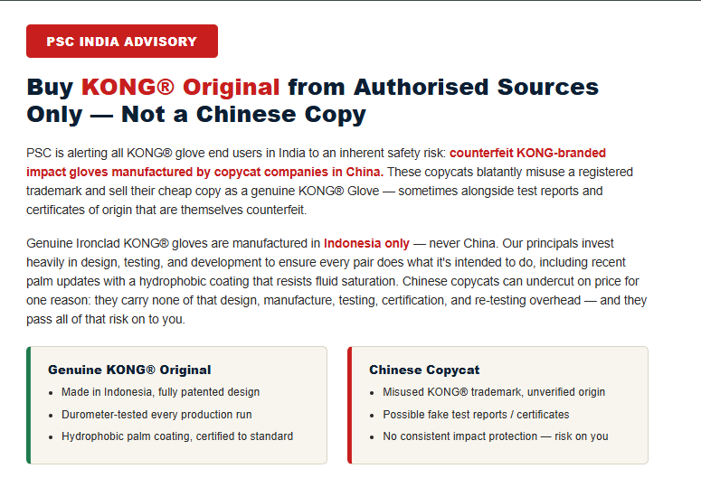 Genuine KONG Gloves: How to Spot Counterfeits Before They Reach Your Worksite