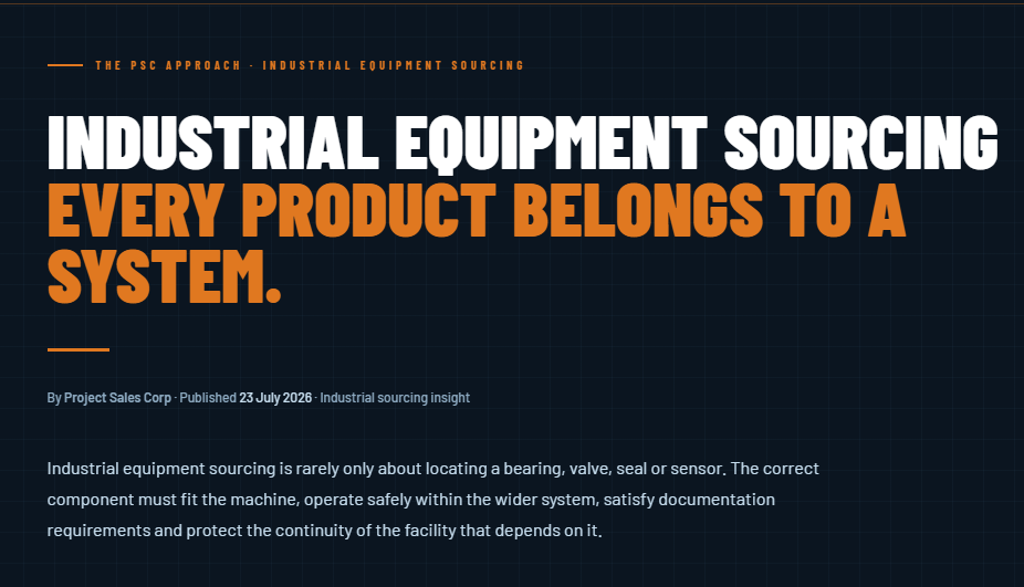 Industrial Equipment Sourcing: Why Every Product Belongs to a System